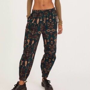 Urban Outfitters Patterned Joggers in Black and Brown